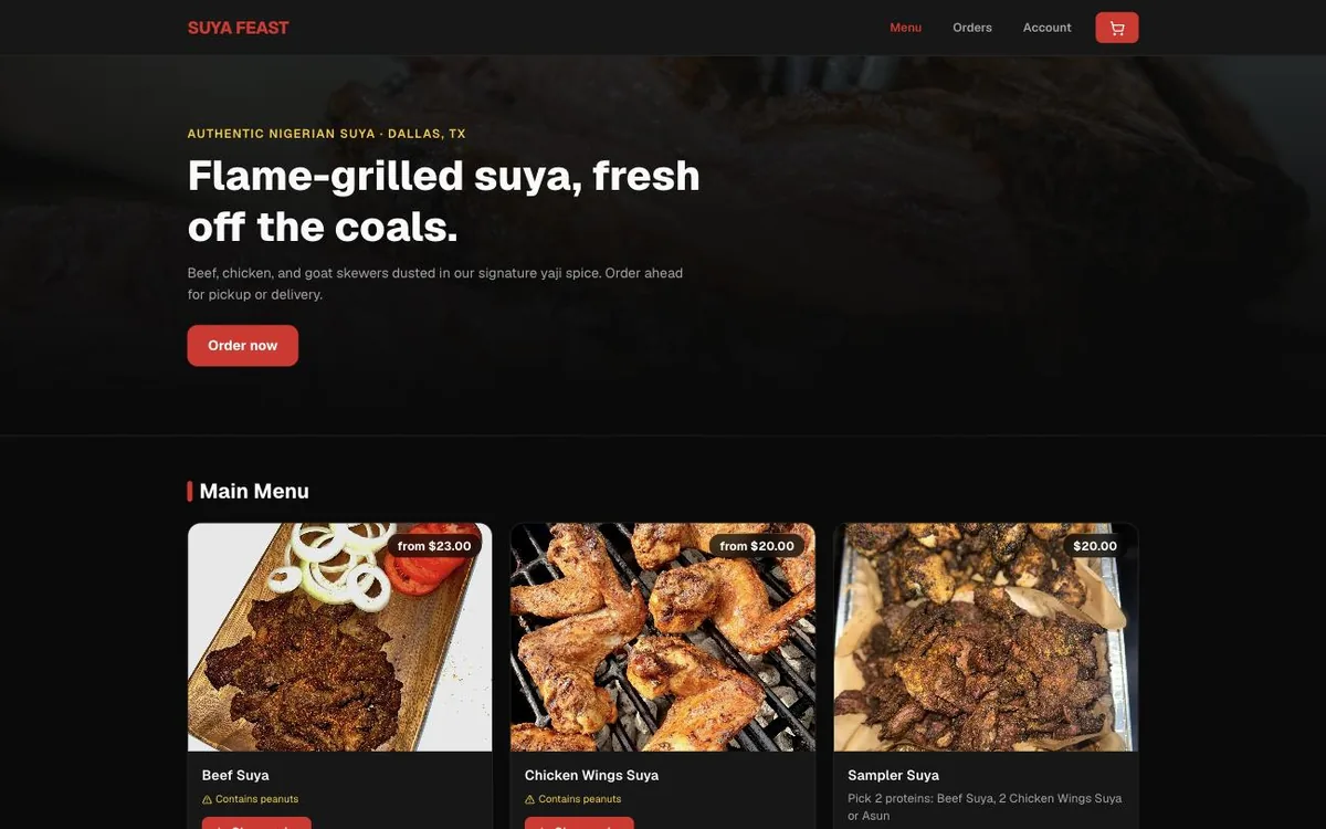 Suya Feast website